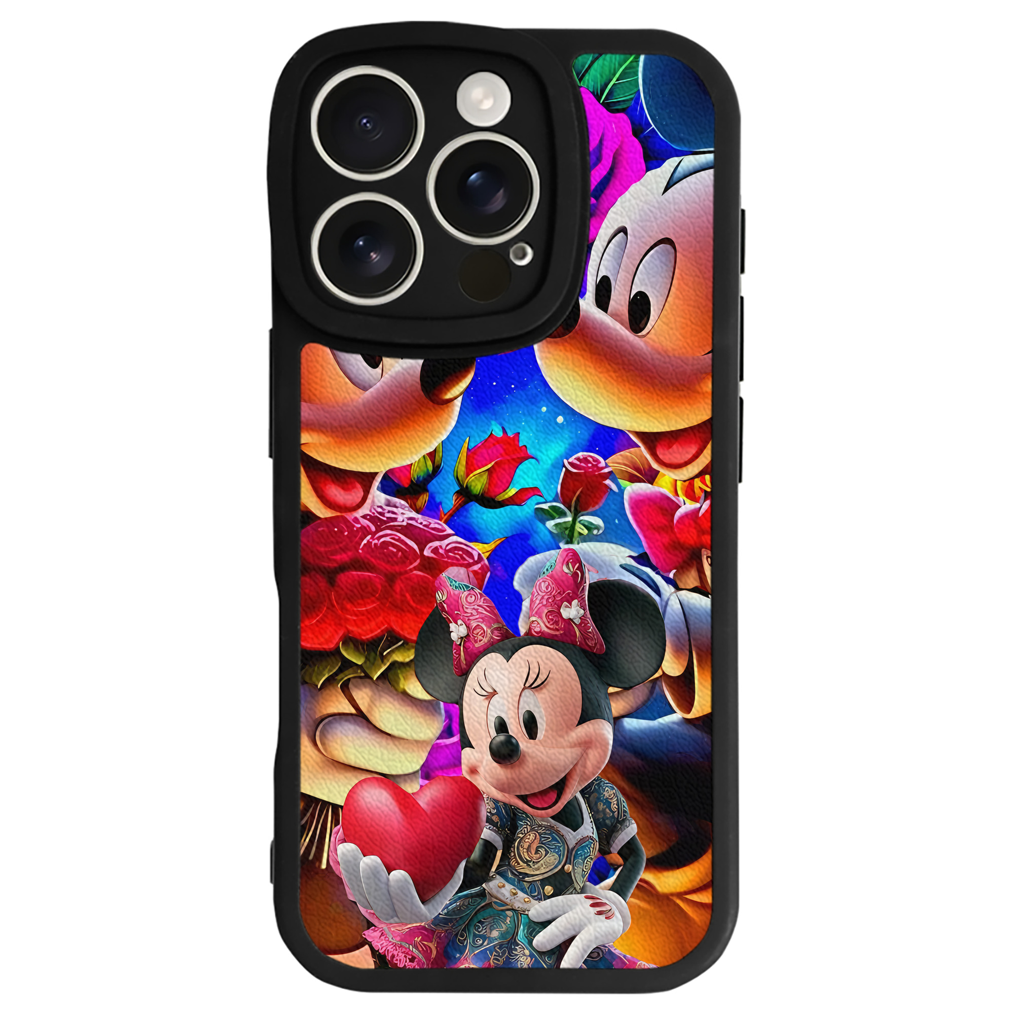 （画像用） ミッキーマウス Mickey Mouse 【iPhone 16シリーズ対応】シリコンスマホケース（レザー調） 材質：シリコン